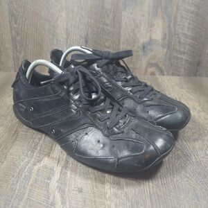 Vintage Diesel Sneakers Mens 10.5 Almaty Leather Lace Up Shoes Square Y2K Black